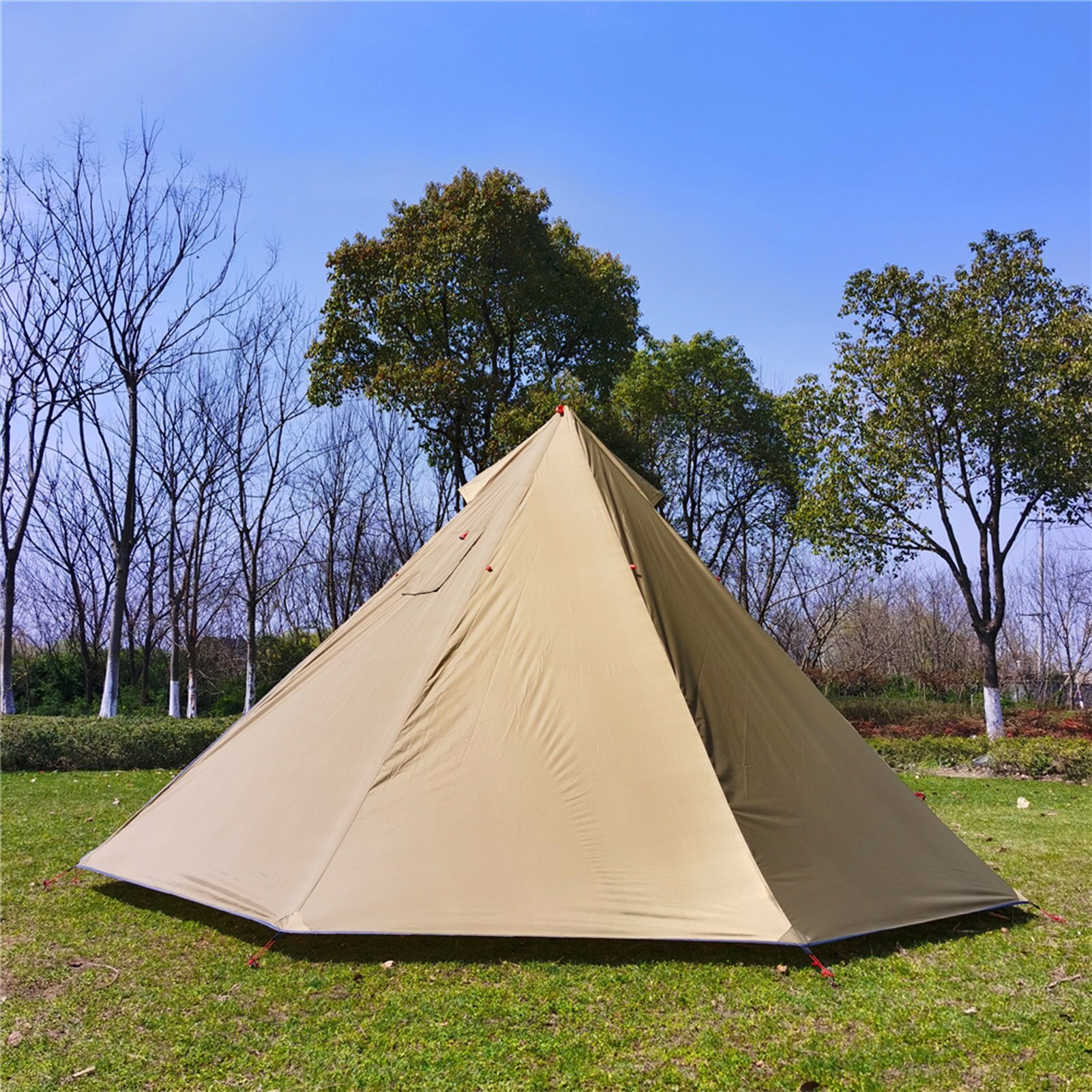 Cheap Goat Tents Camping Tent 3 Person Family Tent Waterproof Windproof Easy Setup Tent Easy Setup 3 Person Tent Sun Shade Square Chimney Window   